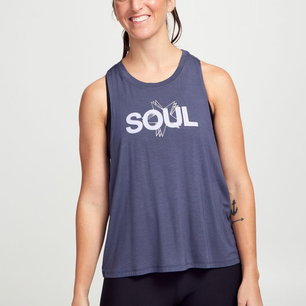 SOUL BY SOULCYCLE Side To Side Grey Tank Top - Picture 3 of 3